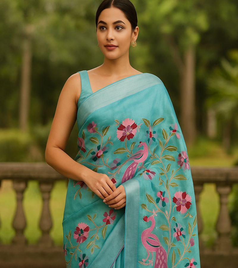 Tissue Jamdani Saree image 2