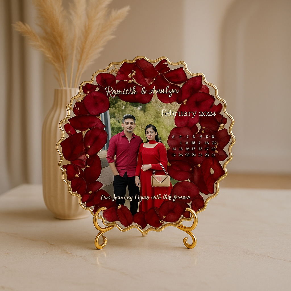 Custom Romantic Photo Calendar Frame
