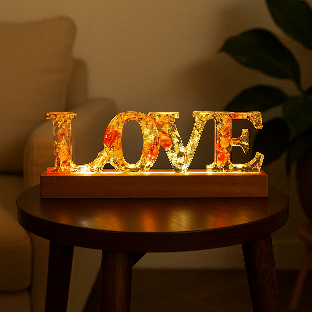 Resin Love Lamp