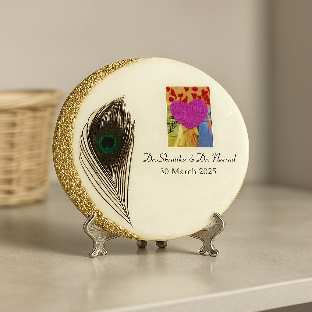 Peacock Feather Decorative Plate