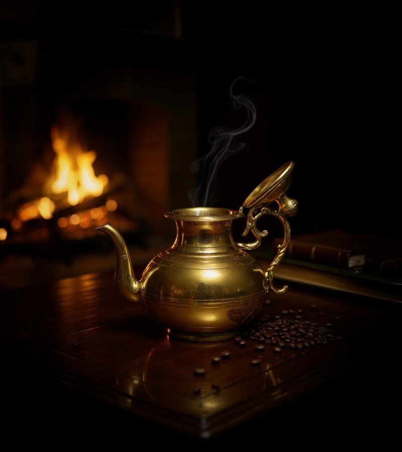 Vintage Solid Brass Tea Pot