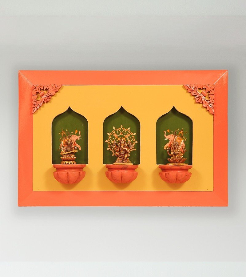 Brass Idols of Sarasvati, Ganesh &amp; Lakshmi image 2