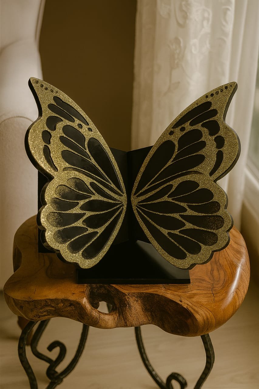 Floral Wings Resin Butterfly Decor Set with Bookmarks