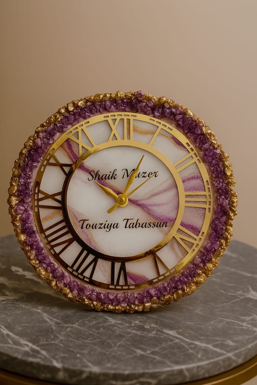 Royal Amethyst Geode Wall Clock