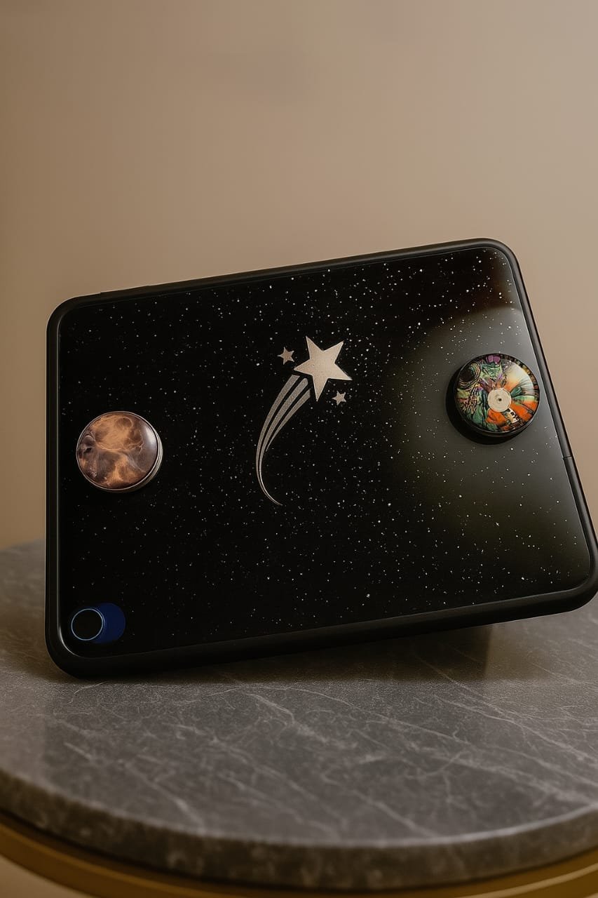 Galaxy Star Theme Resin Tablet Cover with Designer Pop Sockets image 2