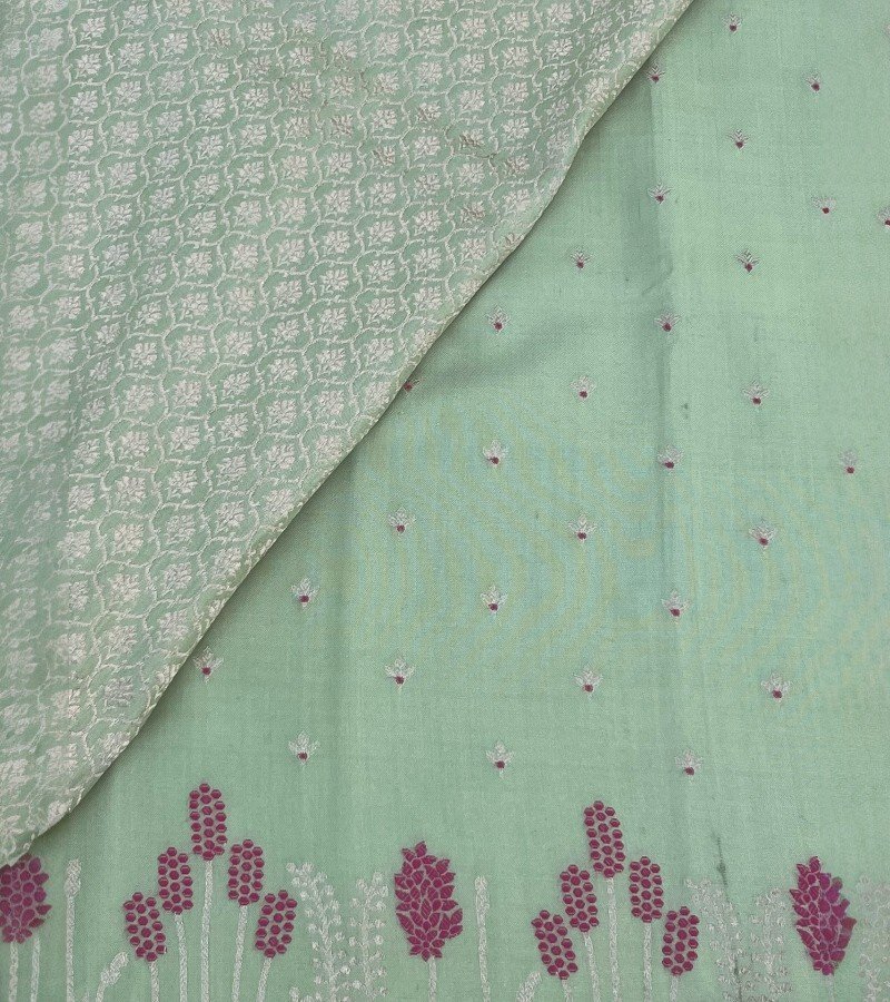 Olive Green Handloom Banarasi Ektara Silk Saree