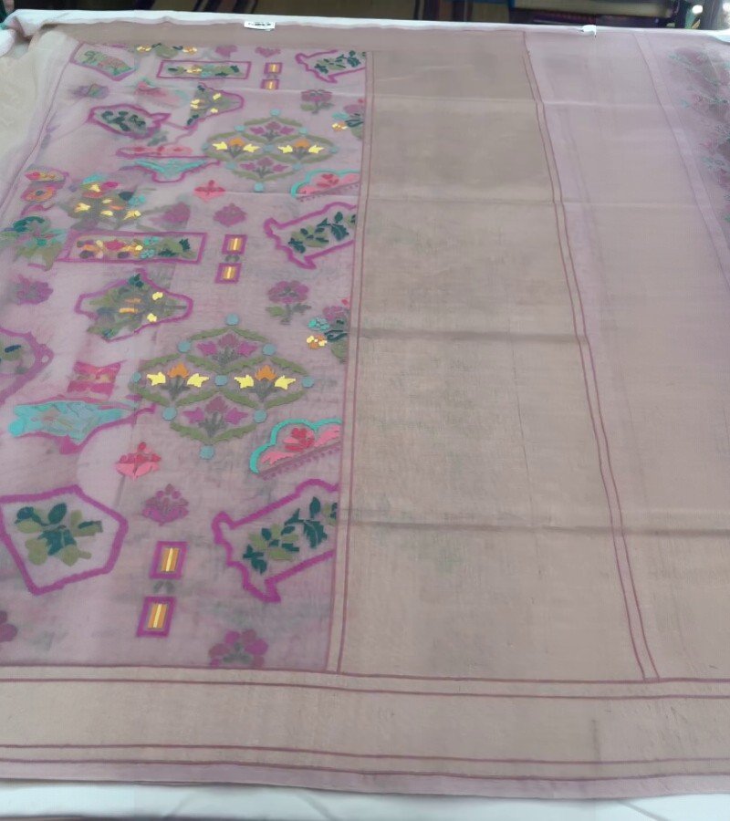 Handwoven Banarasi Cotton Jamdani Saree