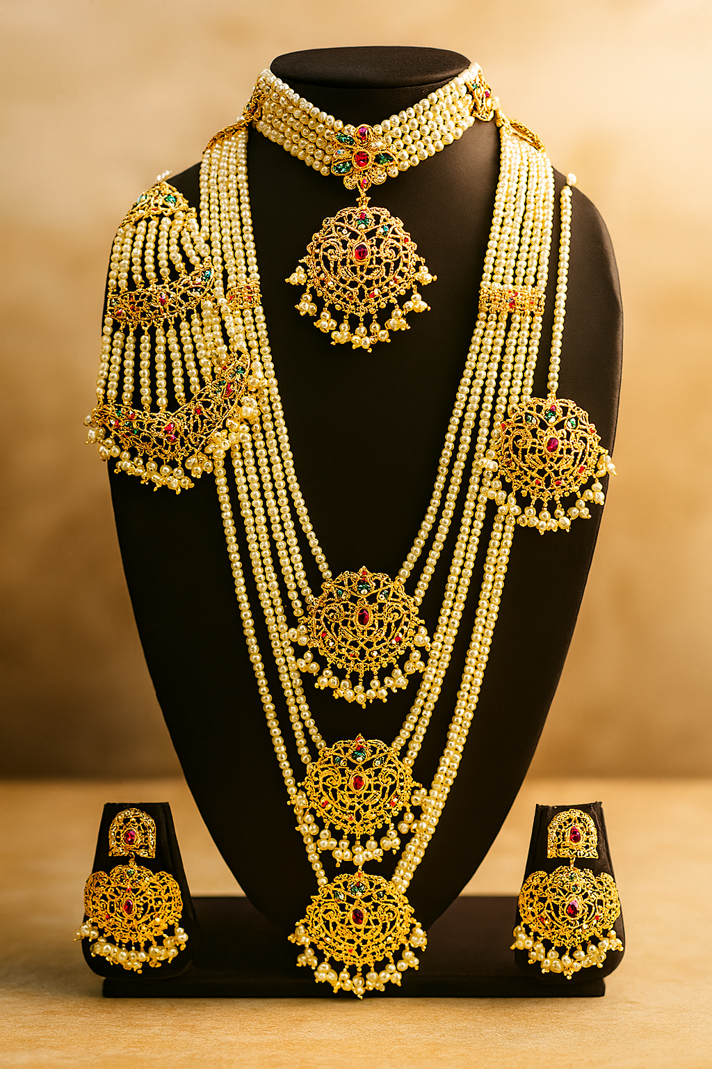 Royal Heritage Pearl & Kundan Bridal Jewellery Set