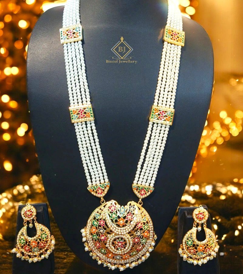 Pearl Strand Peacock Pendant Necklace Set
