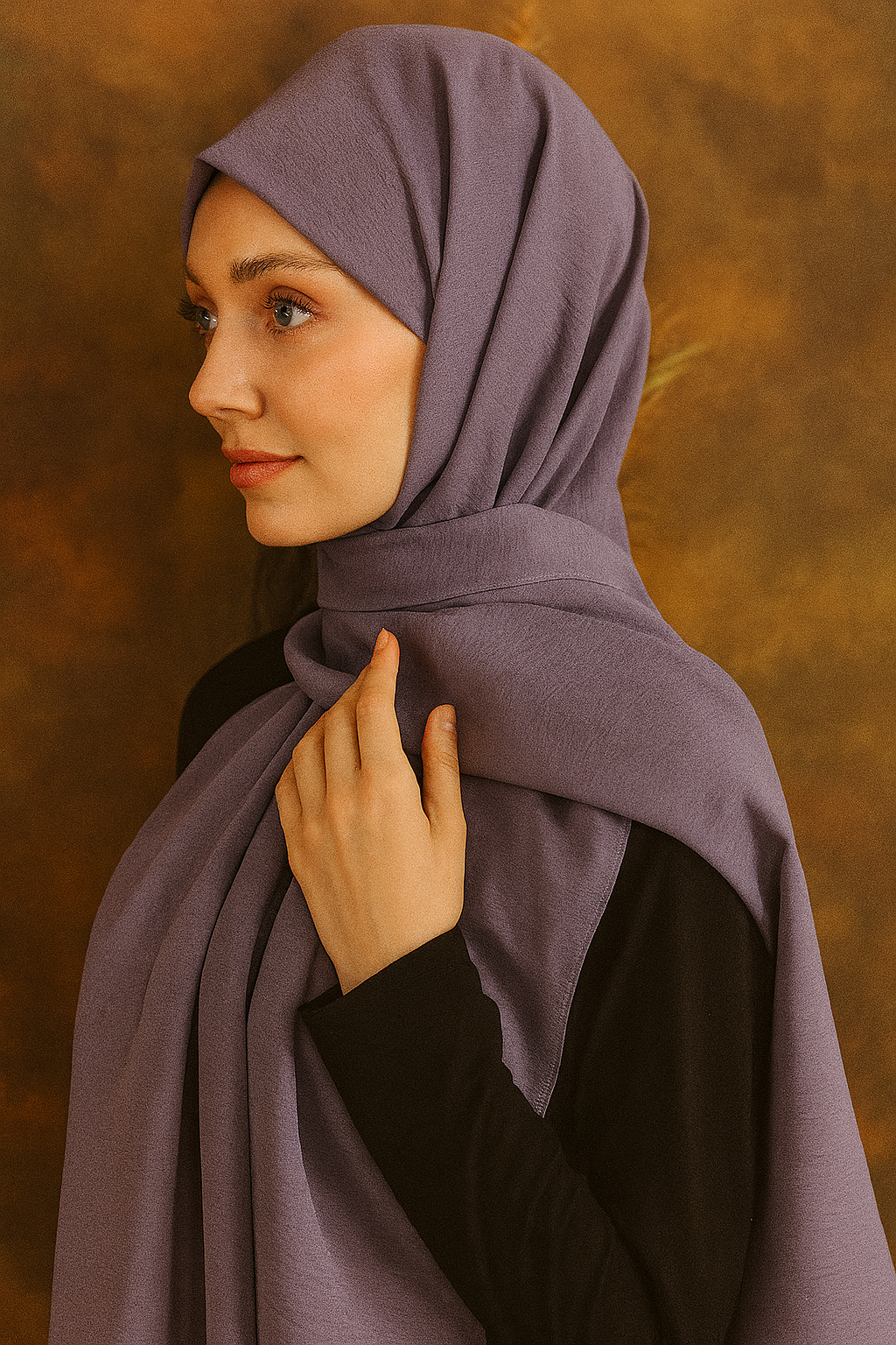 Premium Crinkle Cotton Hijab – Lavender Mist