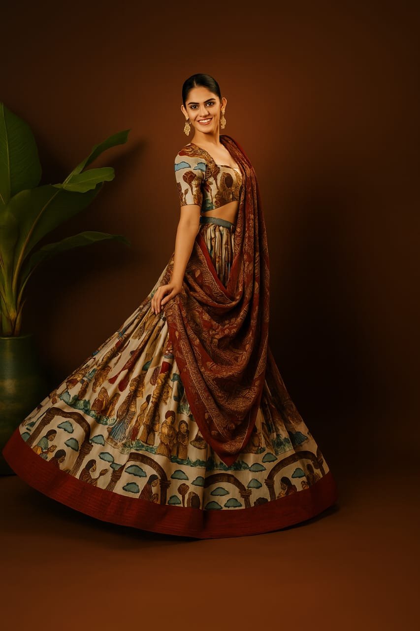 Mythical Muse Kalamkari Lehenga Set