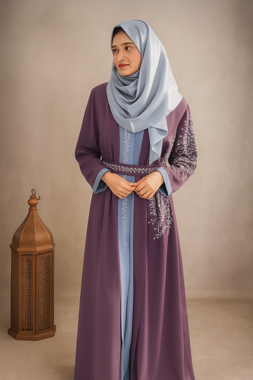 Lavender Grace Embroidered Abaya