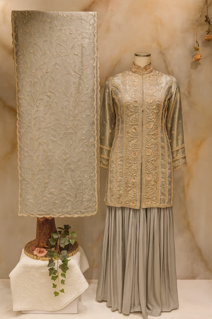 Regal Embroidered Pakistani Palazzo Suit Set