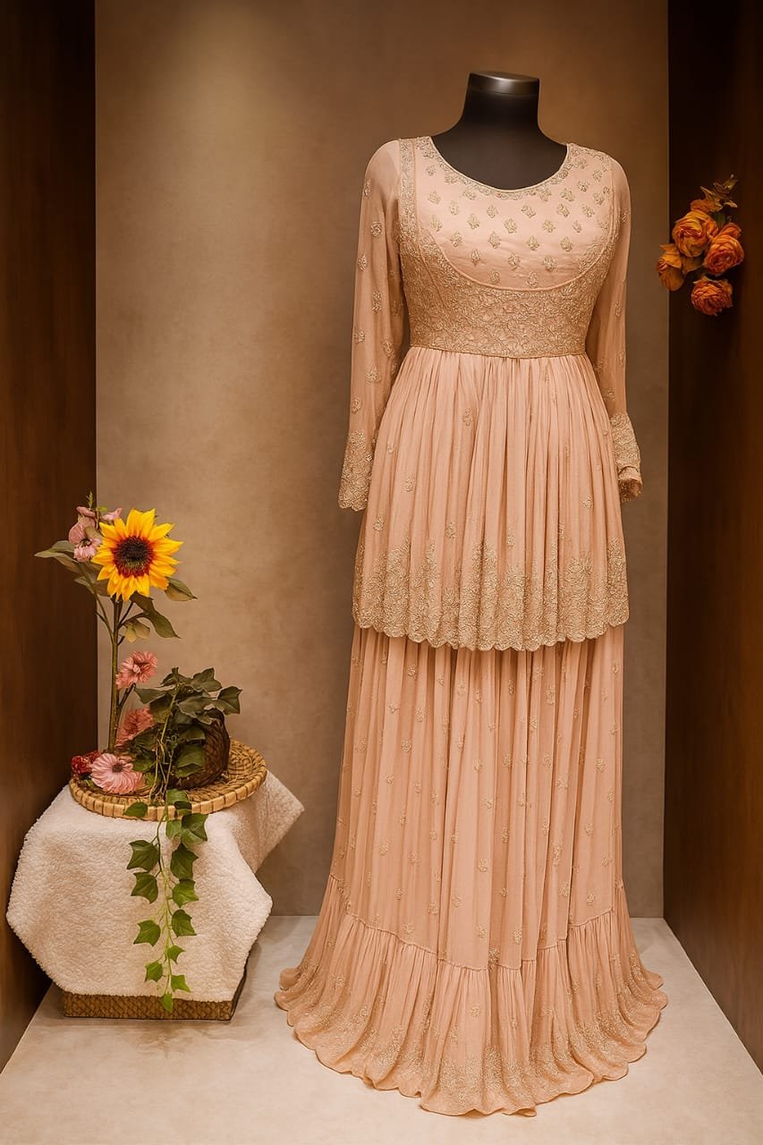 Regal Embroidered Pakistani Palazzo Suit Set image 4