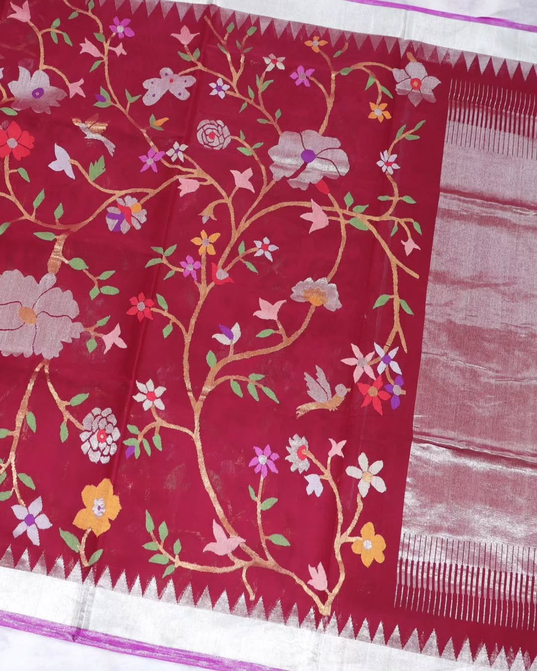 Ruby Garden Handloom Cotton Saree