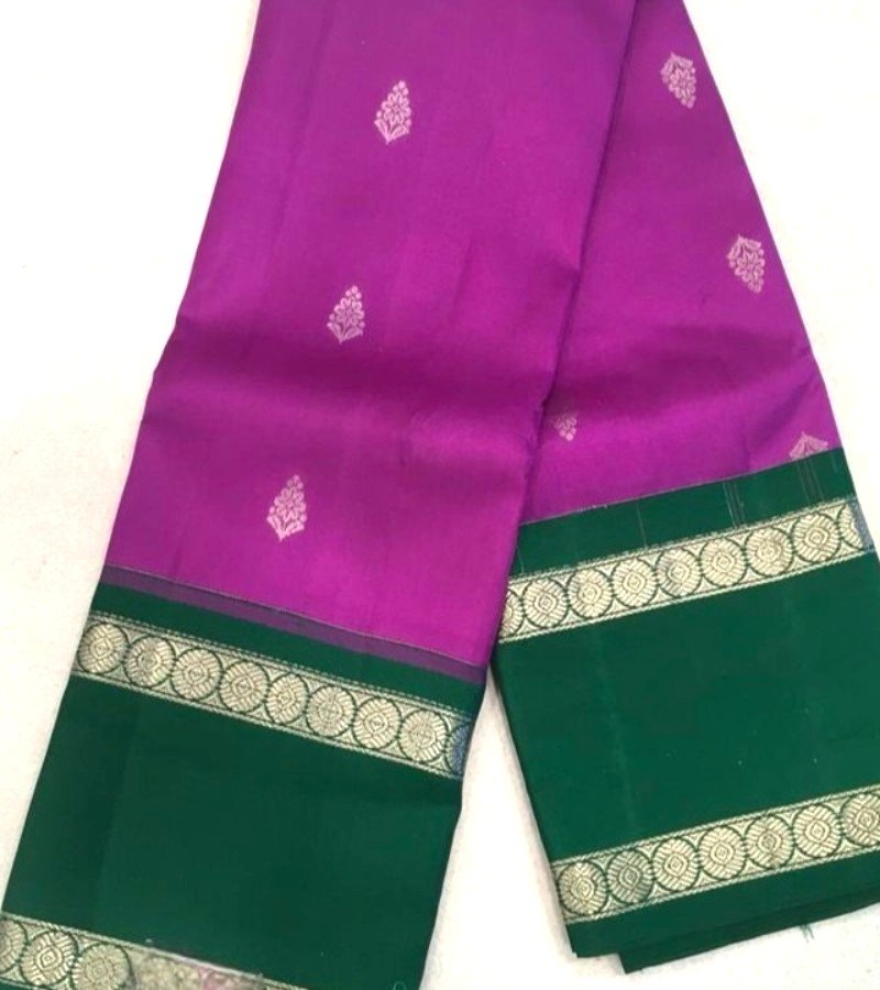 Royal Purple & Green Kanjivaram Silk Saree